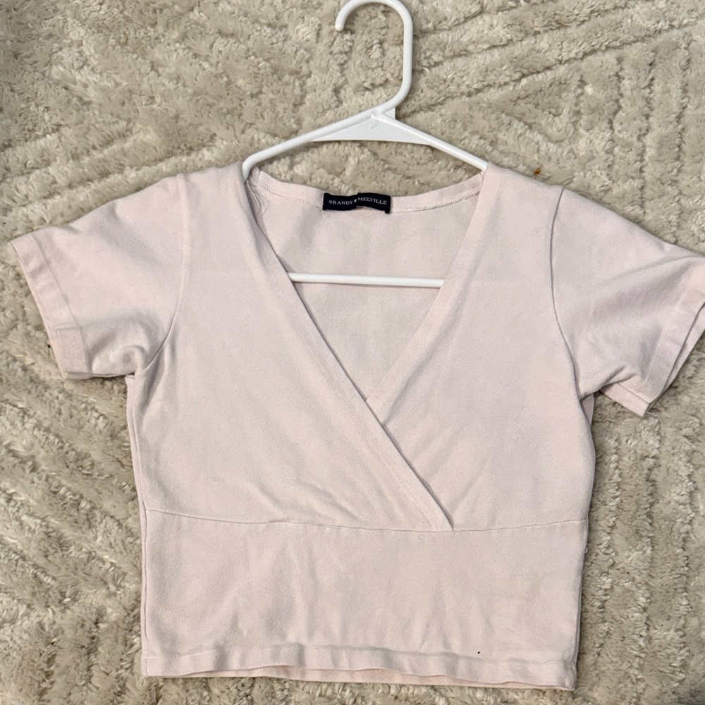 Brandy Melville Baby Pink Wrap Top